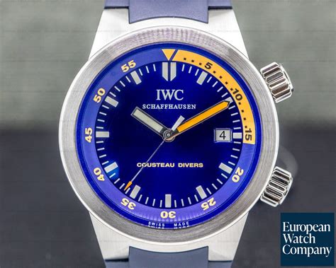 iwc aquatimer blue face|iwc cousteau diver.